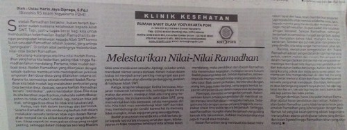 Melestarikan Nilai-Nilai Ramadhan