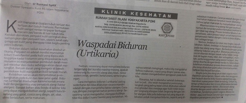 Waspadai Biduran (Urtikaria)