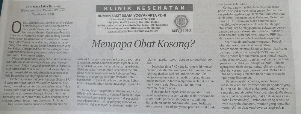 Mengapa Terjadi Kekosongan Obat?