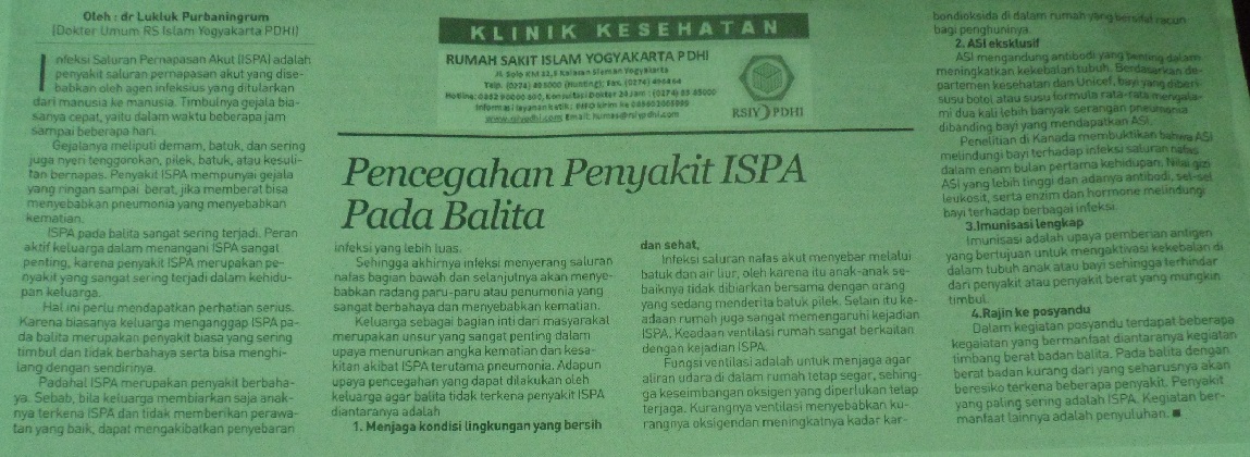 Pencegahan Penyakit ISPA Pada Balita