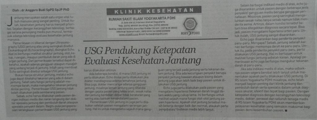 USG Jantung Sebagai Pendukung Ketepatan Evaluasi Kesehatan Jantung