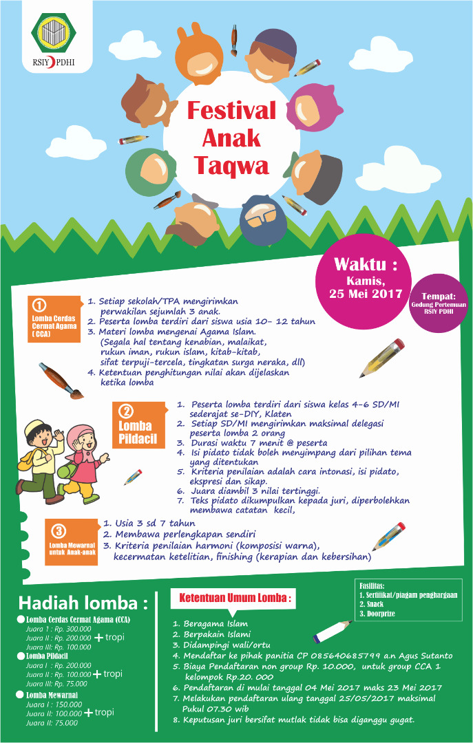 RSIY PDHI Selenggarakan Festival Anak Taqwa Jelang Ramadhan 1438 H