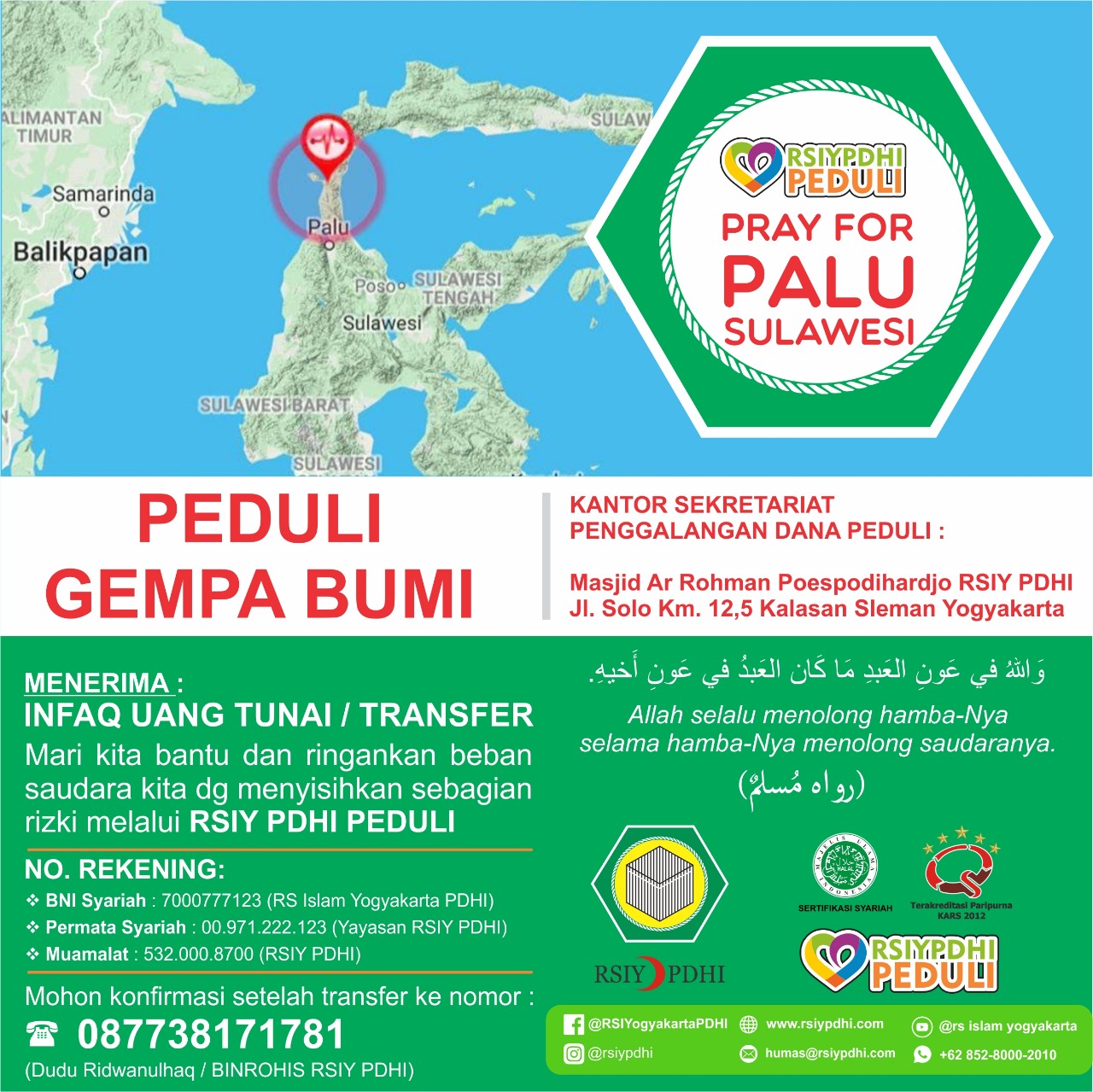 RSIY PDHI Peduli Gempa Palu-Sulawesi
