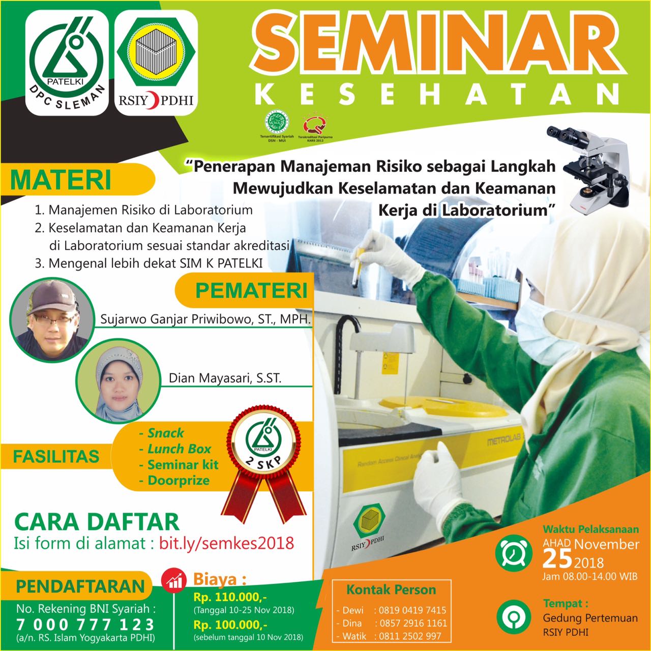 RSIY PDHI Siap Gelar Seminar Keselamatan Kerja Laboran
